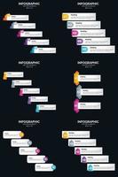 mejore su presentación con el paquete de infografías vectoriales 6. incluyendo diagramas de ciclo y líneas de tiempo vector