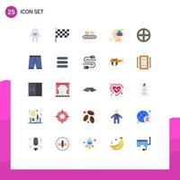 Universal Icon Symbols Group of 25 Modern Flat Colors of door color box innovation creativity Editable Vector Design Elements