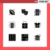 Set of 9 Modern UI Icons Symbols Signs for key tea accountant love coffee Editable Vector Design Elements