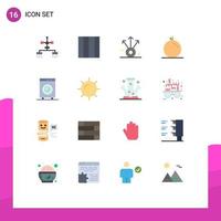 16 User Interface Flat Color Pack of modern Signs and Symbols of hardware electronic export electric pulp Editable Pack of Creative Vector Design Elements