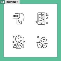 Universal Icon Symbols Group of 4 Modern Filledline Flat Colors of health businessman mind location office Editable Vector Design Elements