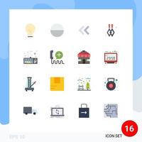 16 Universal Flat Color Signs Symbols of interface customer back add hardware Editable Pack of Creative Vector Design Elements