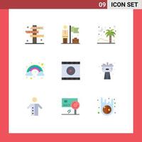 9 Creative Icons Modern Signs and Symbols of media rainbow flag cloud islamic Editable Vector Design Elements