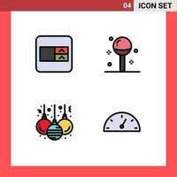 Universal Icon Symbols Group of 4 Modern Filledline Flat Colors of form christmas cooking lollipop dashboard Editable Vector Design Elements