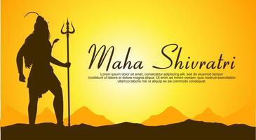 Happy Maha Shivratri cover template. Vector illustration. Suitable for Poster, Banners, background and greeting card.