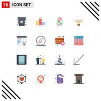 Universal Icon Symbols Group of 16 Modern Flat Colors of skull bull bird animals heart Editable Pack of Creative Vector Design Elements
