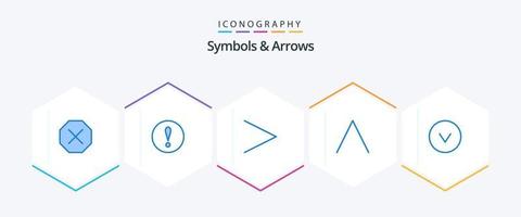 Symbols and Arrows 25 Blue icon pack including . . right. down. arrow vector