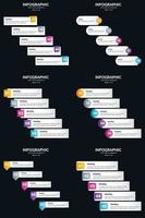 eleve su presentación con el paquete de infografías vectoriales 6 y los diagramas de ciclo vector