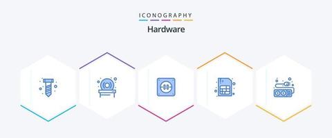 Hardware 25 Blue icon pack including . cable. socket. socket. electric vector