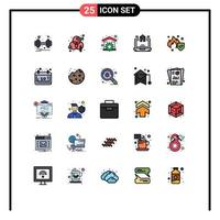 25 iconos creativos signos y símbolos modernos de fuego casa real llave casera elementos de diseño vectorial editables vector