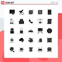 Pack of 25 Modern Solid Glyphs Signs and Symbols for Web Print Media such as electronics hardware cyber monday fan computer Editable Vector Design Elements