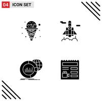 Universal Solid Glyphs Set for Web and Mobile Applications cream data waffle transport infographic Editable Vector Design Elements