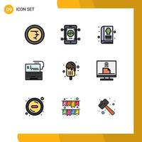 Set of 9 Modern UI Icons Symbols Signs for ice cream online cooking money bank Editable Vector Design Elements