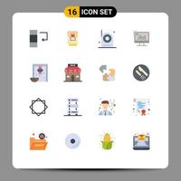 Modern Set of 16 Flat Colors and symbols such as marketing computer devices business chart Editable Pack of Creative Vector Design Elements