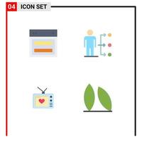 4 Flat Icon concept for Websites Mobile and Apps design male web link love Editable Vector Design Elements