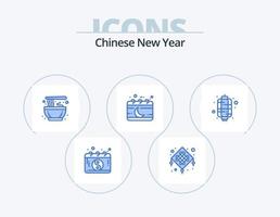 año nuevo chino paquete de iconos azules 5 diseño de iconos. chino. mes. chino. evento. calendario vector