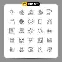 25 Universal Line Signs Symbols of tools pipe box idea making Editable Vector Design Elements