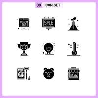 9 Creative Icons Modern Signs and Symbols of lamb trophy science prize award Editable Vector Design Elements