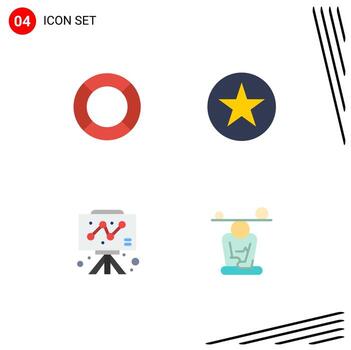 4 Flat Icon concept for Websites Mobile and Apps basic business ui multimedia graph Editable Vector Design Elements
