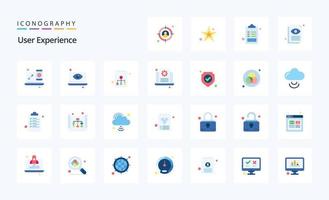 25 User Experience Flat color icon pack vector