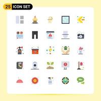 conjunto de 25 iconos de ui modernos símbolos signos para espejo de avance rápido acción de gracias cabeza de halloween elementos de diseño vectorial editables vector