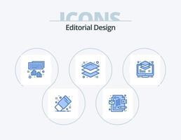 Editorial Design Blue Icon Pack 5 Icon Design. buffer. layer. keyboard. arrange. layer vector