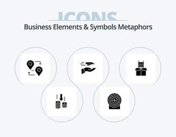 Business Elements And Symbols Metaphors Glyph Icon Pack 5 Icon Design. box. plane. location. paper plane. hand vector