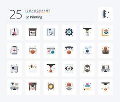 3d Printing 25 Flat Color icon pack including layer. scaled. printing. layer. printer vector