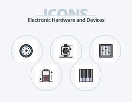 Devices Line Filled Icon Pack 5 Icon Design. devices. charge. freeze. battery. database vector