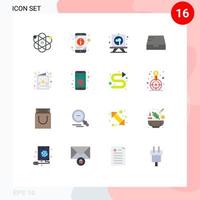 conjunto de 16 iconos modernos de la interfaz de usuario signos de símbolos para el dibujo de tarjetas de felicitación bandeja de entrada paquete editable de elementos de diseño de vectores creativos