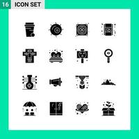 16 Creative Icons Modern Signs and Symbols of penalty decapitate hardware death movie Editable Vector Design Elements