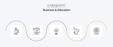 paquete de iconos de línea 5 de negocios y educación que incluye dólar. dinero. tecnología. taza. premio vector