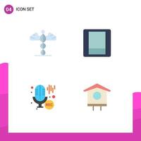 Modern Set of 4 Flat Icons and symbols such as medicine professional greece toggle house Editable Vector Design Elements