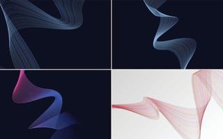 Modern wave curve abstract vector backgrounds for a chic and modern design