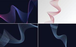 Enhance your designs with this set of 4 vector line backgrounds