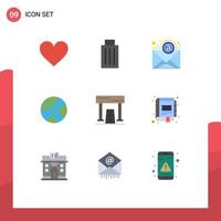 9 Creative Icons Modern Signs and Symbols of athletics worldwide garbage globe subscription Editable Vector Design Elements