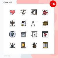 16 Creative Icons Modern Signs and Symbols of dead down left art chevron watercolor Editable Creative Vector Design Elements