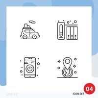 4 Creative Icons Modern Signs and Symbols of auto switch vehicle files turn on Editable Vector Design Elements