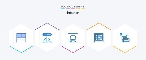 Interior 25 Blue icon pack including . . light. rail. bathroom vector