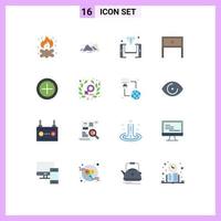 Pack of 16 Modern Flat Colors Signs and Symbols for Web Print Media such as household end nature smartphone shop Editable Pack of Creative Vector Design Elements