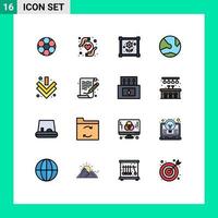 Set of 16 Modern UI Icons Symbols Signs for full arrow hobbies social network Editable Creative Vector Design Elements