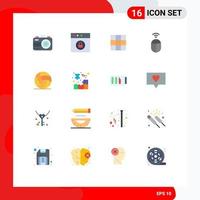 Editable Vector Line Pack of 16 Simple Flat Colors of cube sport basic game football Editable Pack of Creative Vector Design Elements