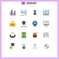 paquete de iconos de vectores de stock de 16 signos y símbolos de línea para el dispositivo de gestión junto al altavoz de la computadora paquete editable de elementos creativos de diseño de vectores