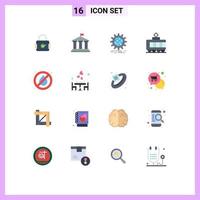 Concepto de 16 colores planos para sitios web móviles y aplicaciones sin transporte equipo de tranvía internacional paquete editable de elementos de diseño de vectores creativos
