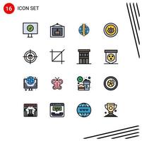 Set of 16 Modern UI Icons Symbols Signs for human technical analysis support eye Editable Creative Vector Design Elements