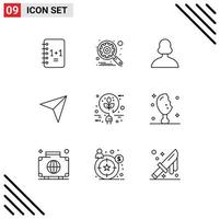 9 Outline concept for Websites Mobile and Apps electric mail avatar marker map Editable Vector Design Elements