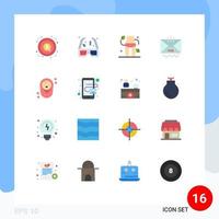 Group of 16 Flat Colors Signs and Symbols for baby help diet email communication Editable Pack of Creative Vector Design Elements