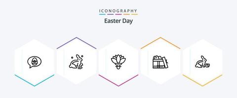 Easter 25 Line icon pack including easter. day. flower. birthday. gift vector