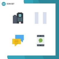 User Interface Pack of 4 Basic Flat Icons of hospital group care chat communication Editable Vector Design Elements