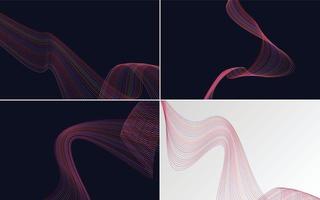 Collection of geometric minimal lines pattern set vector